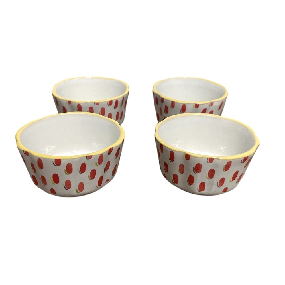 MacKenzie-Childs Carnaby Ramekins Set Of 4‎ Retired Portugal